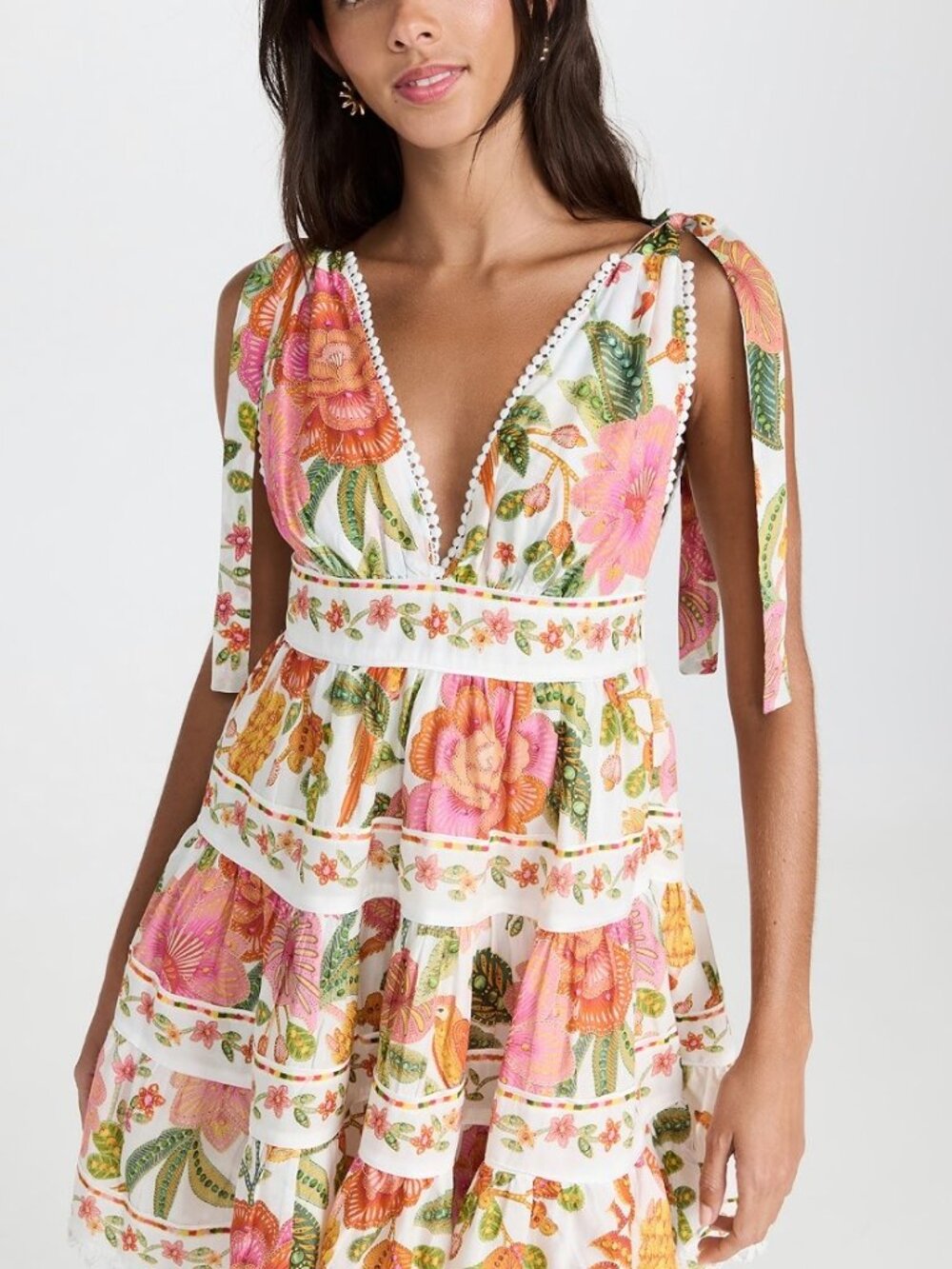 FARM Rio Macaw Bloom Off-White Mibni Dress- XS- MSRP $215 - Picture 3 of 16